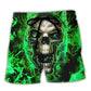 Skull When I Was Born The Devil Said Oh...Sh!t! Competition Green Style - Beach Short Reefox