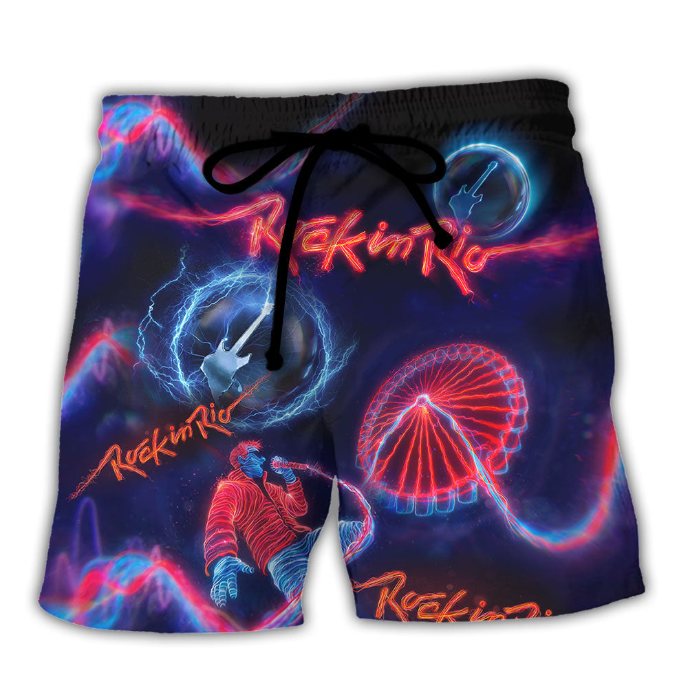 Rock In Rio Music Lover Amazing Style - Beach Short Reefox - Owls Matrix LTD