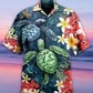 Turtle Love Flowers - Hawaiian Shirt - Reefox
