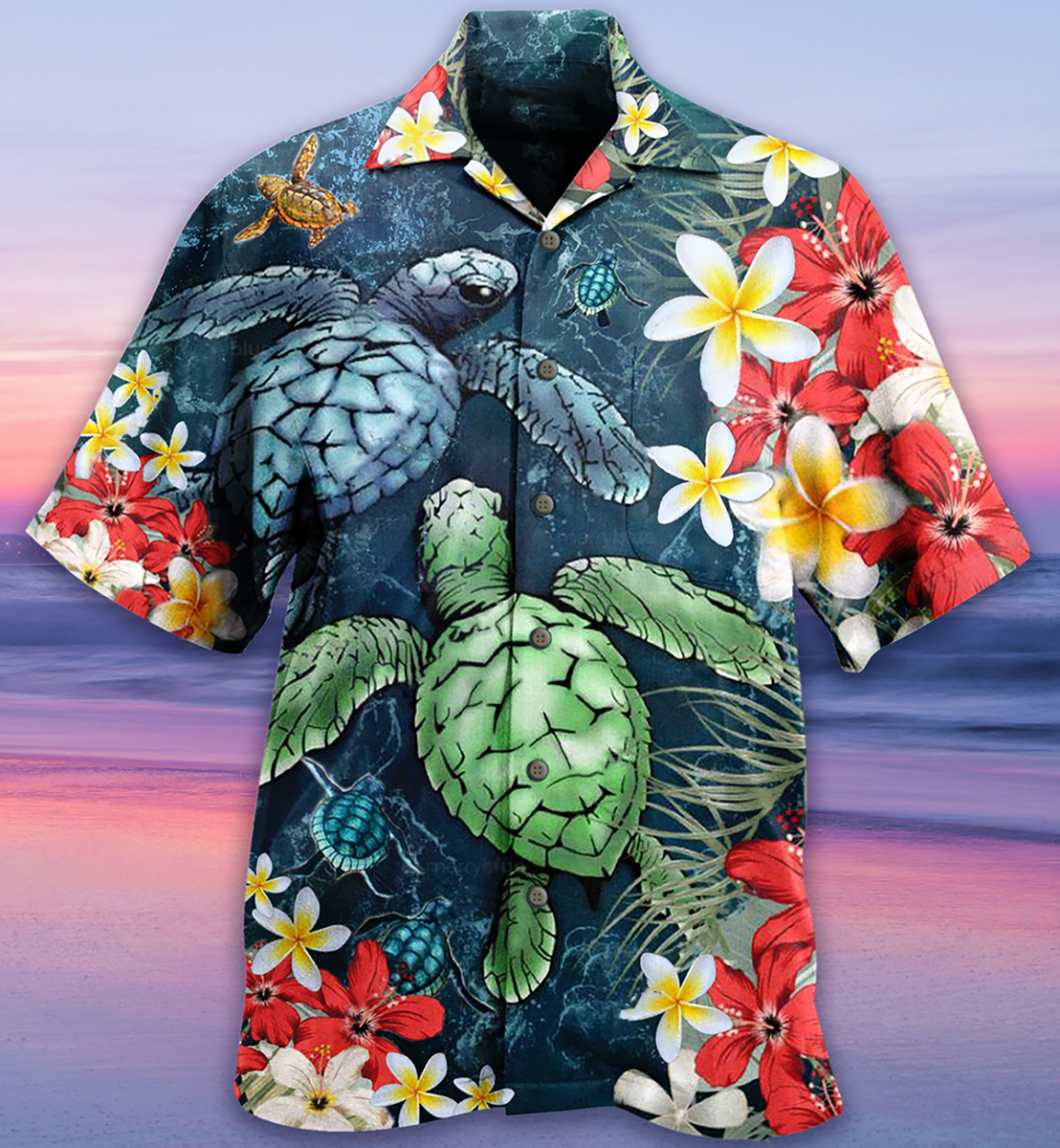 Turtle Love Flowers - Hawaiian Shirt - Reefox