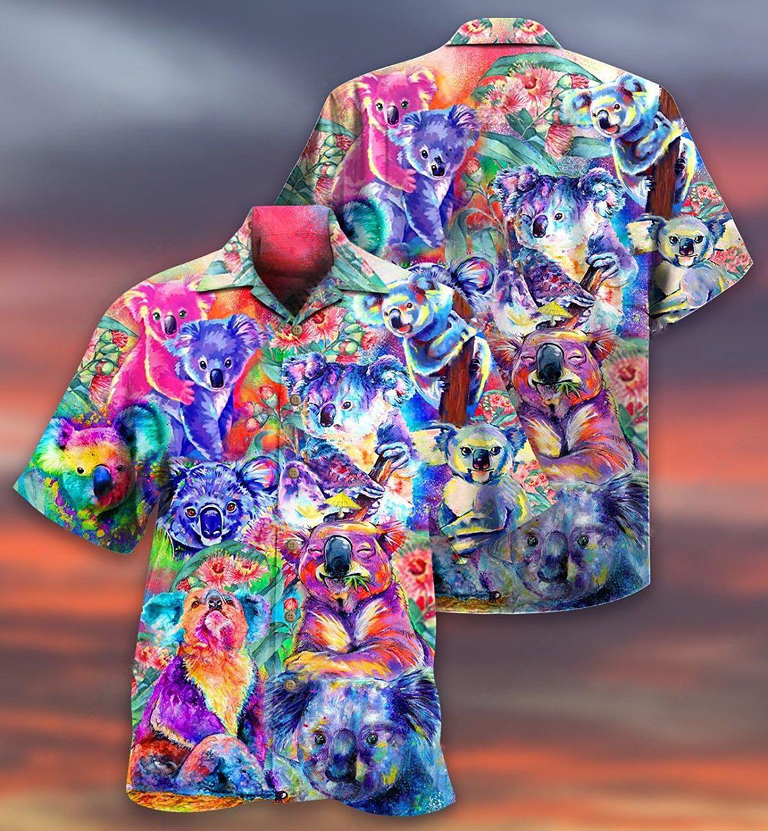Koala Colorful Love Animals - Hawaiian Shirt - Reefox