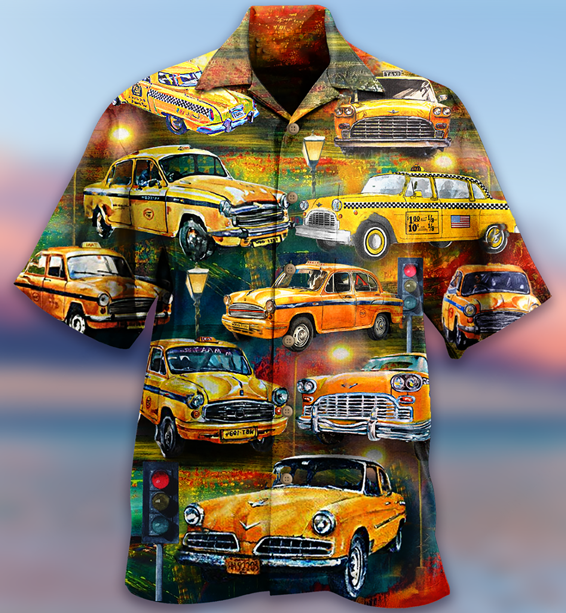 Car Yellow Vintage Style - Hawaiian Shirt - Reefox