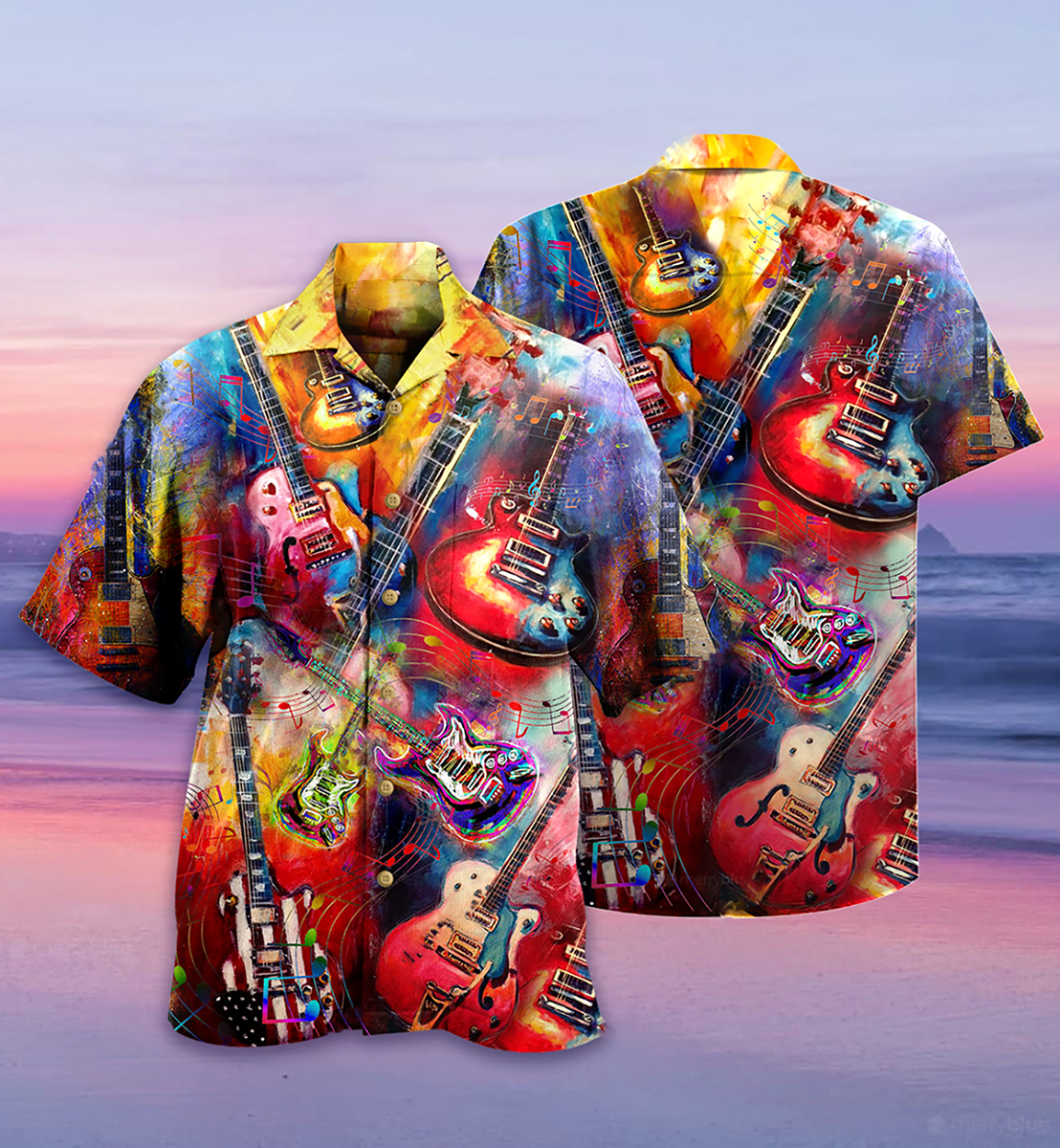 Guitar Music Mix Color Love Life Very Much - Hawaiian Shirt - Reefox