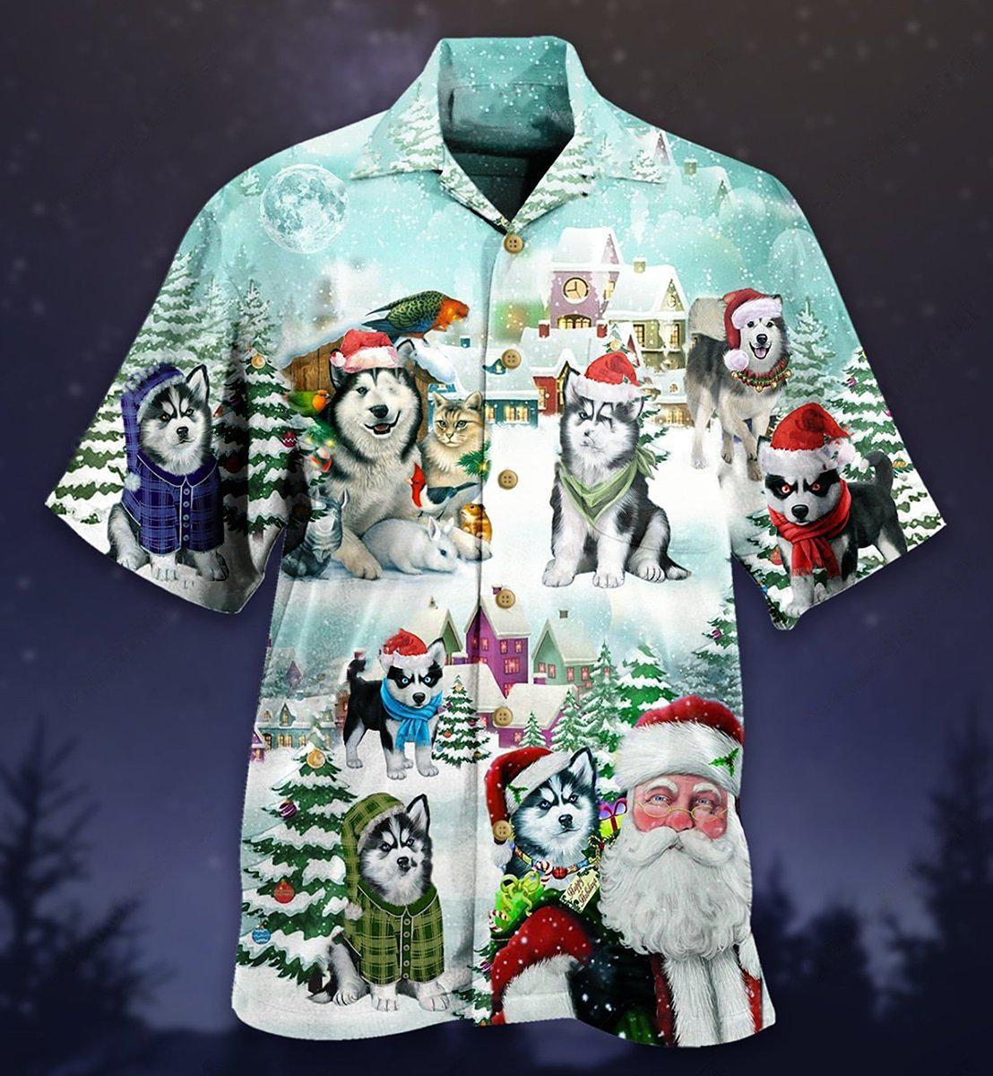 Christmas Husky Merry Christmas Lovely Style - Hawaiian Shirt - Reefox