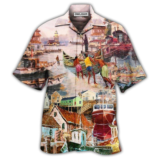 Hawaiian Shirt / Adults / S Harbor In The Busy Morning - Hawaiian Shirt - Reefox