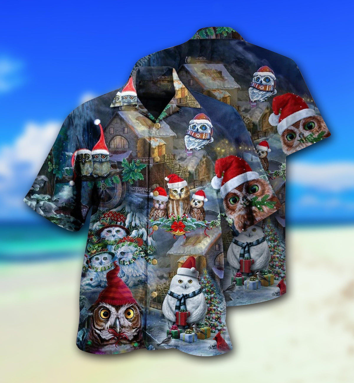 Owl Love Merry Christmas Happy - Hawaiian Shirt - Reefox