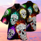 Skull Color Smile Say Hi - Hawaiian Shirt - Reefox