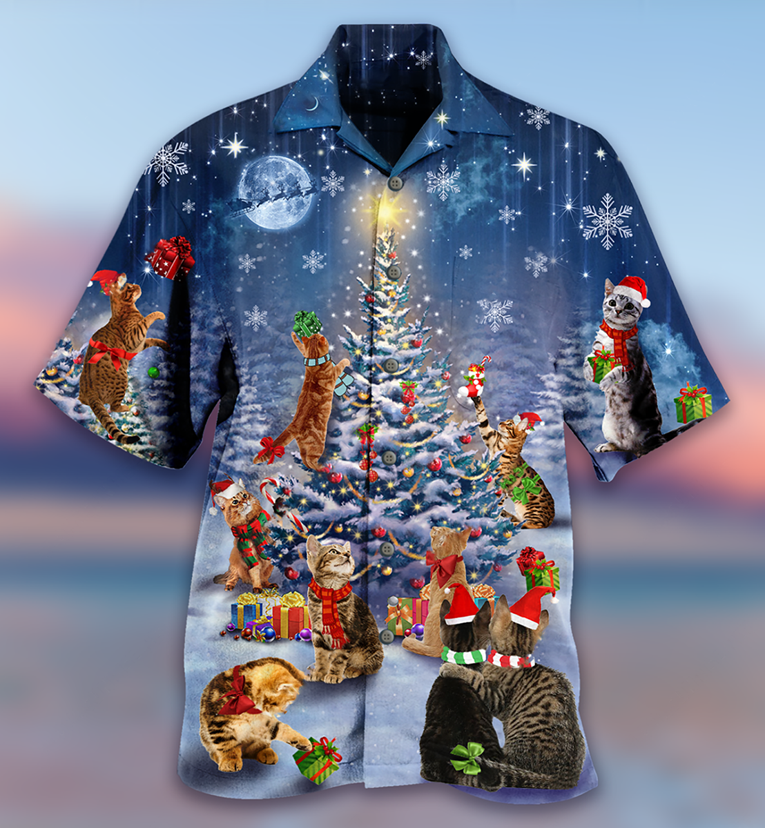 Christmas Cat Love Merry Christmas - Hawaiian Shirt - Reefox