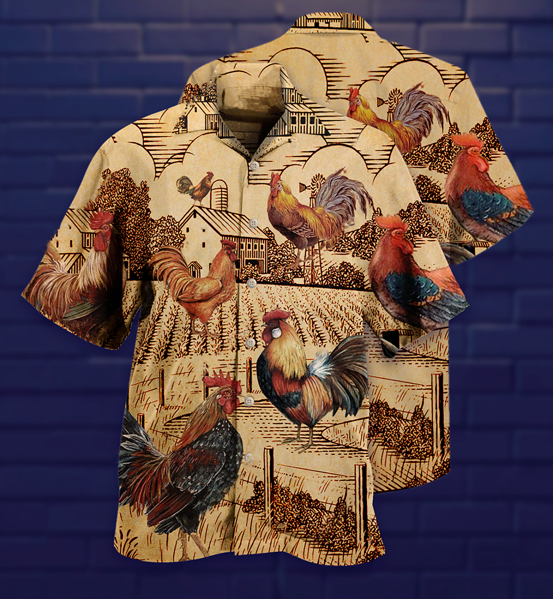 Chicken Love Vintage Style - Hawaiian Shirt - Reefox