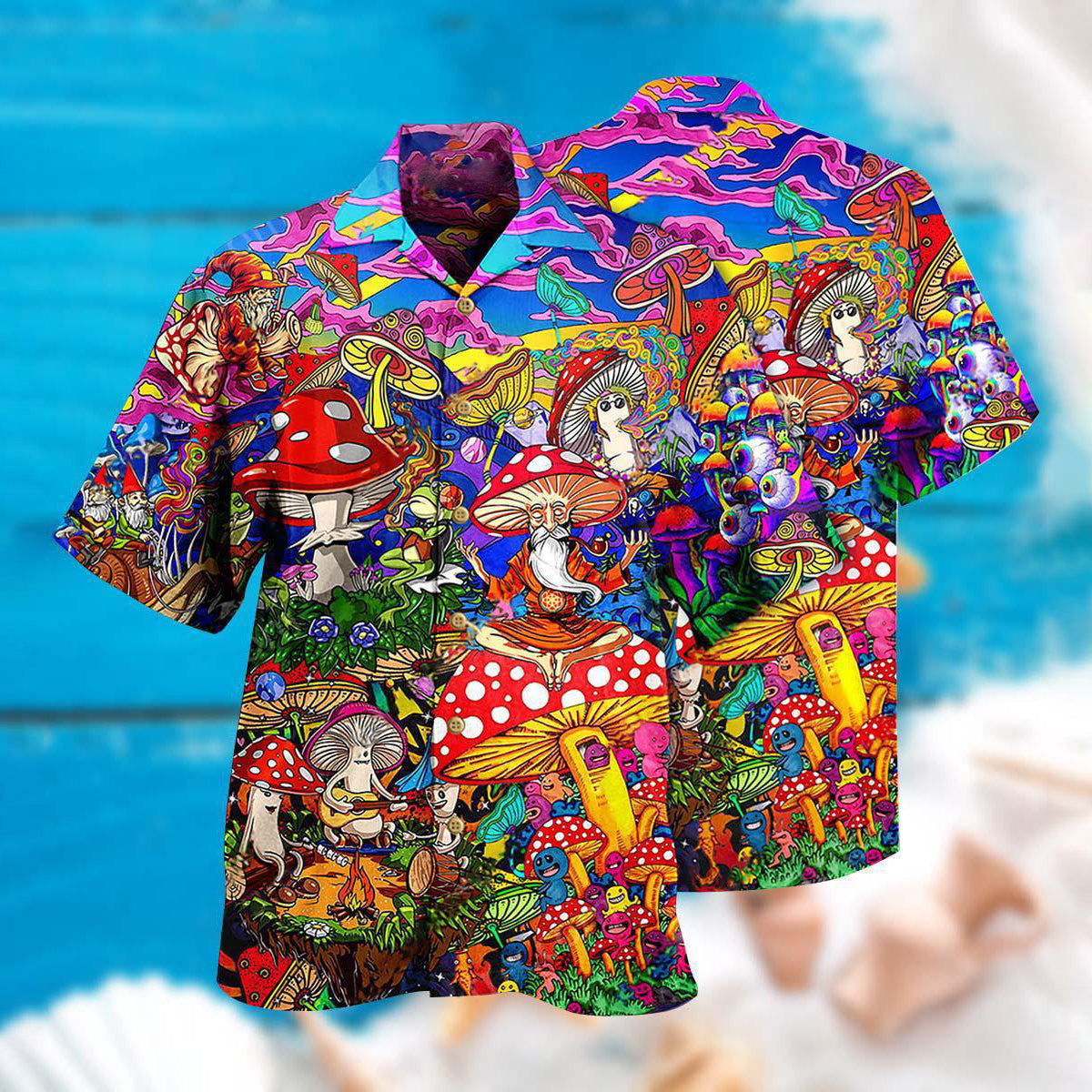 Hippie Mushroom Happy Together - Hawaiian Shirt - Reefox