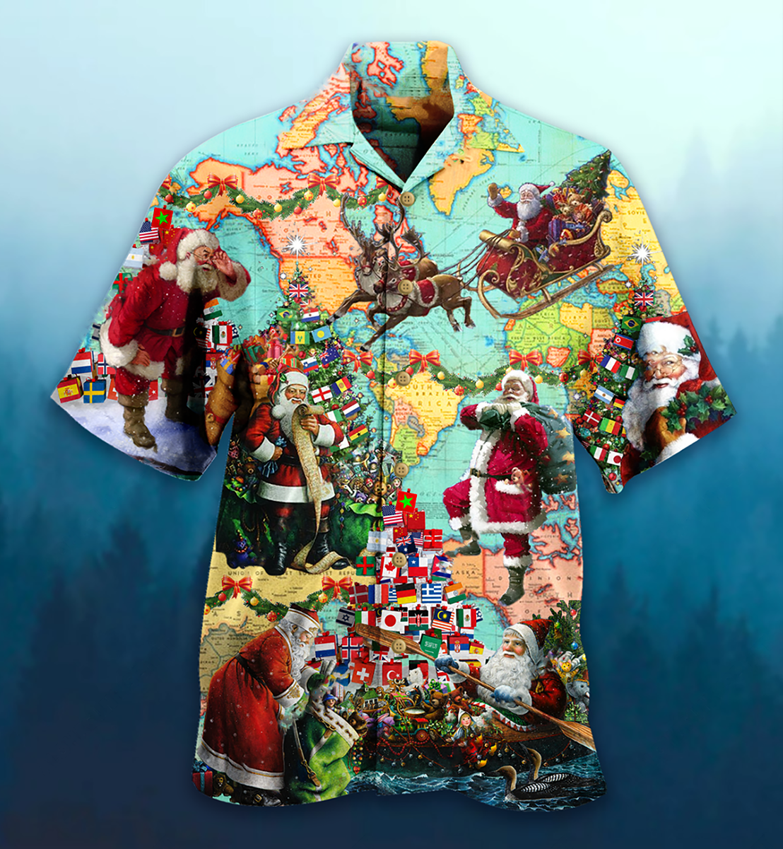 Chirstmas Love Santa - Hawaiian Shirt - Reefox