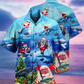 Shark Love Santa Blue Sea - Hawaiian Shirt - Reefox