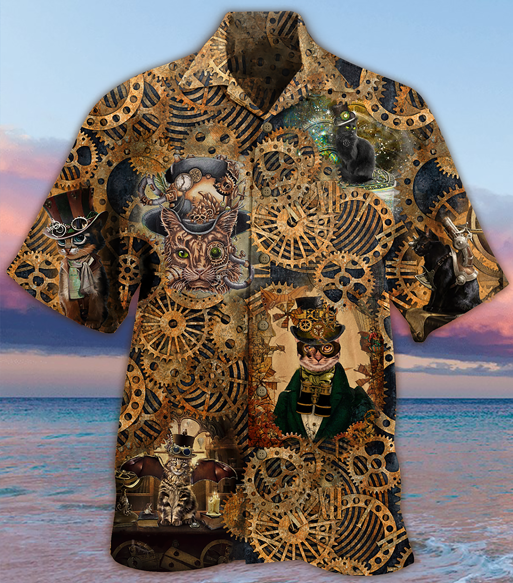 Cat Love Machine Vintage - Hawaiian Shirt - Reefox