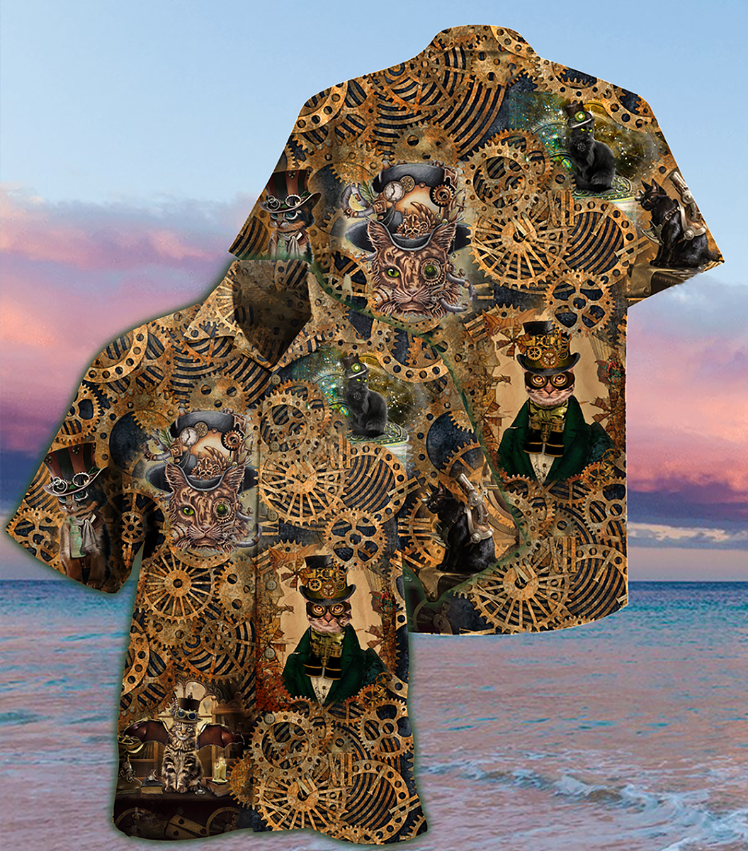 Cat Love Machine Vintage - Hawaiian Shirt - Reefox