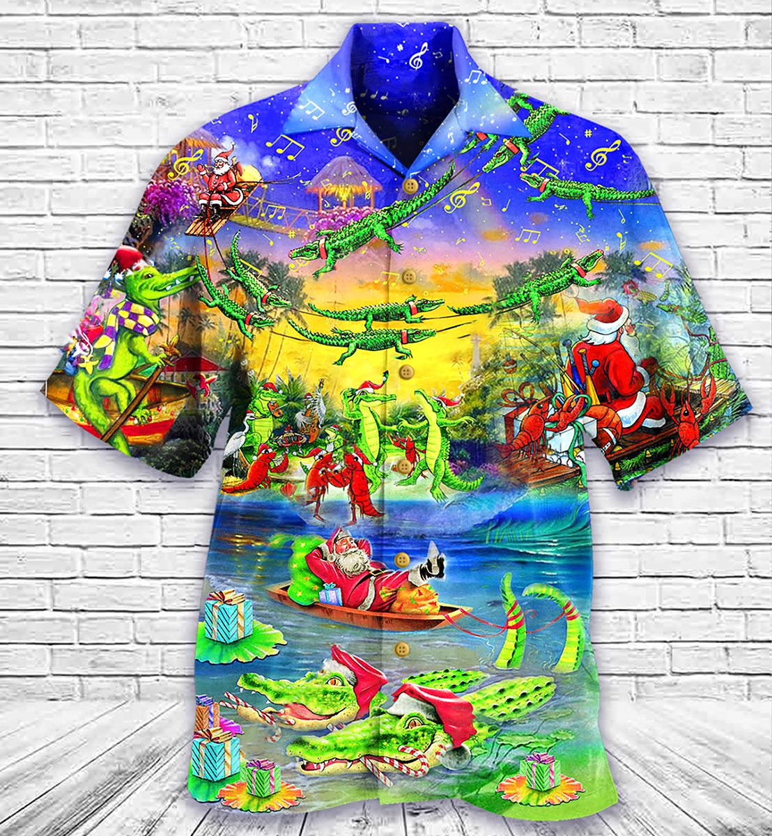 Crocodile Love Xmas Merry Christmas - Hawaiian Shirt - Reefox