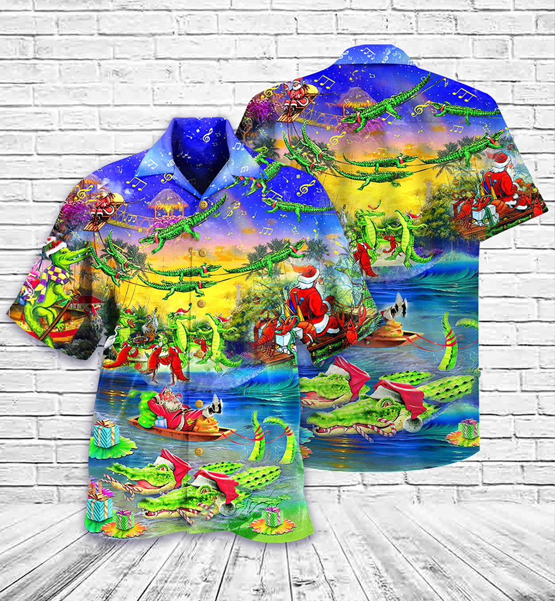 Crocodile Love Xmas Merry Christmas - Hawaiian Shirt - Reefox