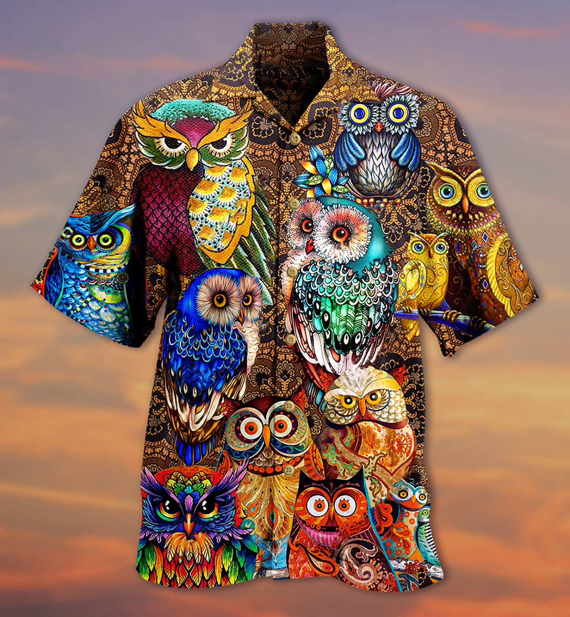 Owl Full Color Love Cool - Hawaiian Shirt - Reefox