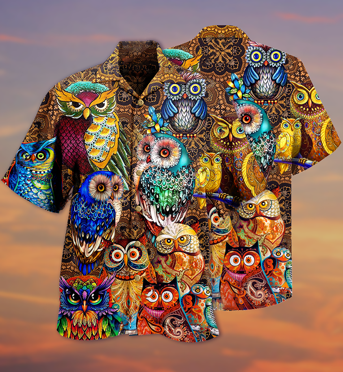 Owl Full Color Love Cool - Hawaiian Shirt - Reefox