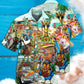 Hippie Funny Animals Happy Together Love Beach - Hawaiian Shirt - Reefox