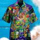 Hippie Mushroom Alien Bus Everything Funny Style - Hawaiian Shirt - Reefox