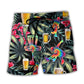 Beach Short / Adults / S Beer And Disc Golf Tropical Flower Tie Dye - Beach Short Reefox - Owls Matrix LTD