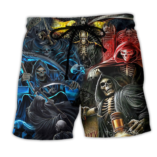 Skull Judgment Of Death Area - Beach Short Reefox - Owls Matrix LTD
