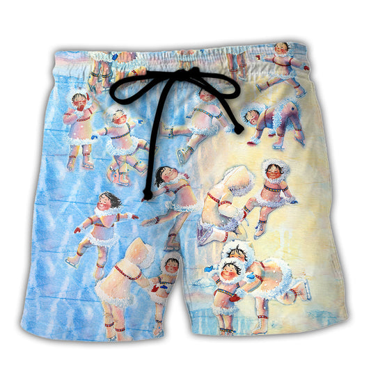 Figure Skater Midnight Sun Delights - Beach Short Reefox - Owls Matrix LTD