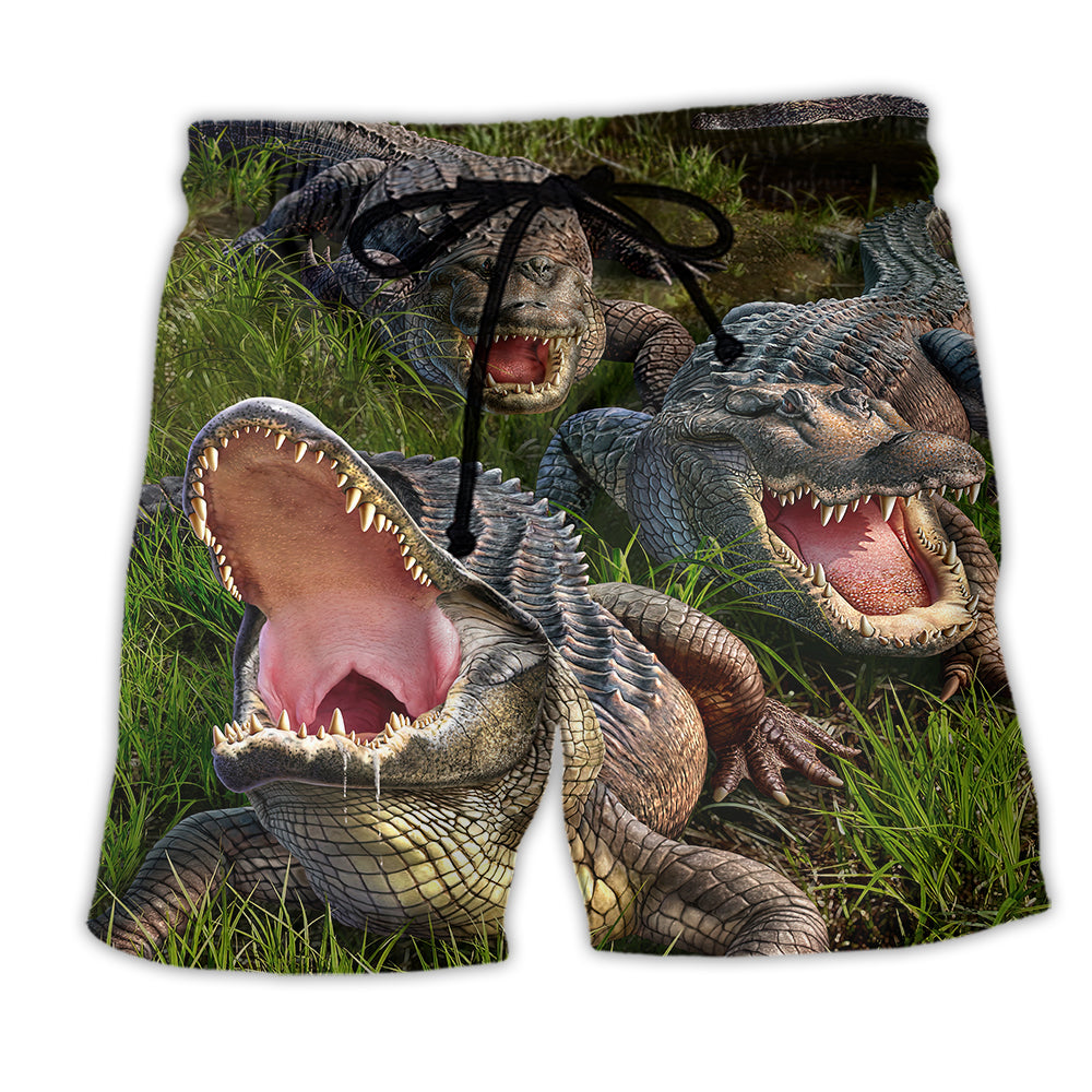 Beach Short / Adults / S Crocodile The Crocodile Cannot Turn Its Head - Beach Short Reefox - Owls Matrix LTD