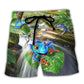 Beach Short / Adults / S Frog Every Journey Begins With A Single Hop - Beach Short Reefox - Owls Matrix LTD