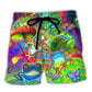 Beach Short / Adults / S Frog Colorful Tropical Enjoying A Day Of Fun - Beach Short Reefox - Owls Matrix LTD