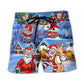 Beach Short / Adults / S Christmas Santa Claus Drunk Beer Troll Happy Xmas - Beach Short Reefox - Owls Matrix LTD