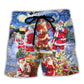 Christmas Santa Snow Night Merry Xmas - Beach Short Reefox - Owls Matrix LTD
