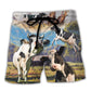 Cow Funny Dancing In The Australian Landscape Lover Cattle Art Style - Beach Short Reefox - Owls Matrix LTD
