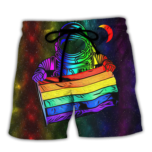 LGBT Pride Astronaut Style - Beach Short Reefox - Owls Matrix LTD