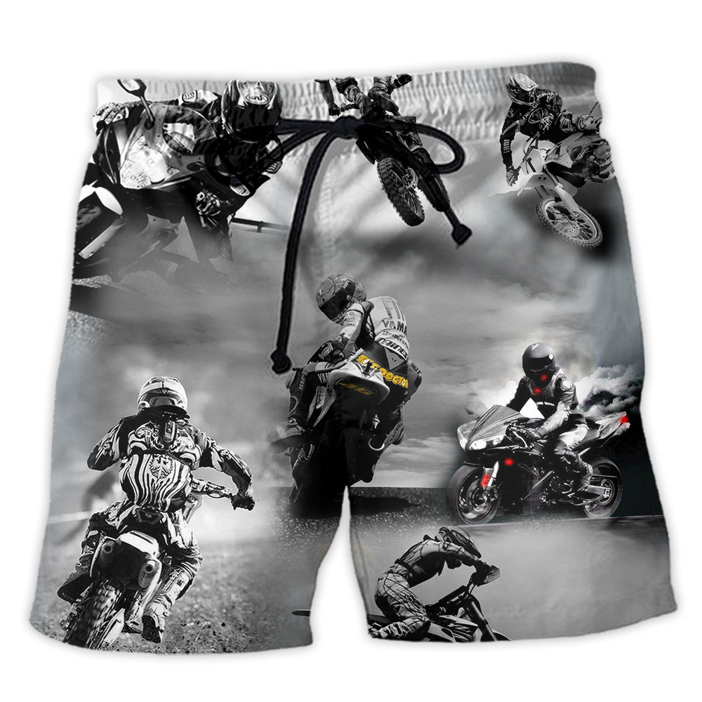 Beach Short / Adults / S Motorcycle Sometimes I Look Back - Beach Short Reefox - Owls Matrix LTD