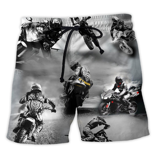 Beach Short / Adults / S Motorcycle Sometimes I Look Back - Beach Short Reefox - Owls Matrix LTD