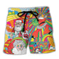 Beach Short / Adults / S Hippie Santa Merry Xmas - Beach Short Reefox - Owls Matrix LTD
