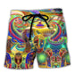 Hippie Peace Life Neon Color Amazing - Beach Short Reefox - Owls Matrix LTD