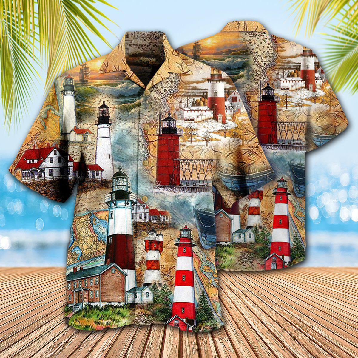 Lighthouse The Past Is A Lighthouse Not A Port - Hawaiian Shirt - Reefox