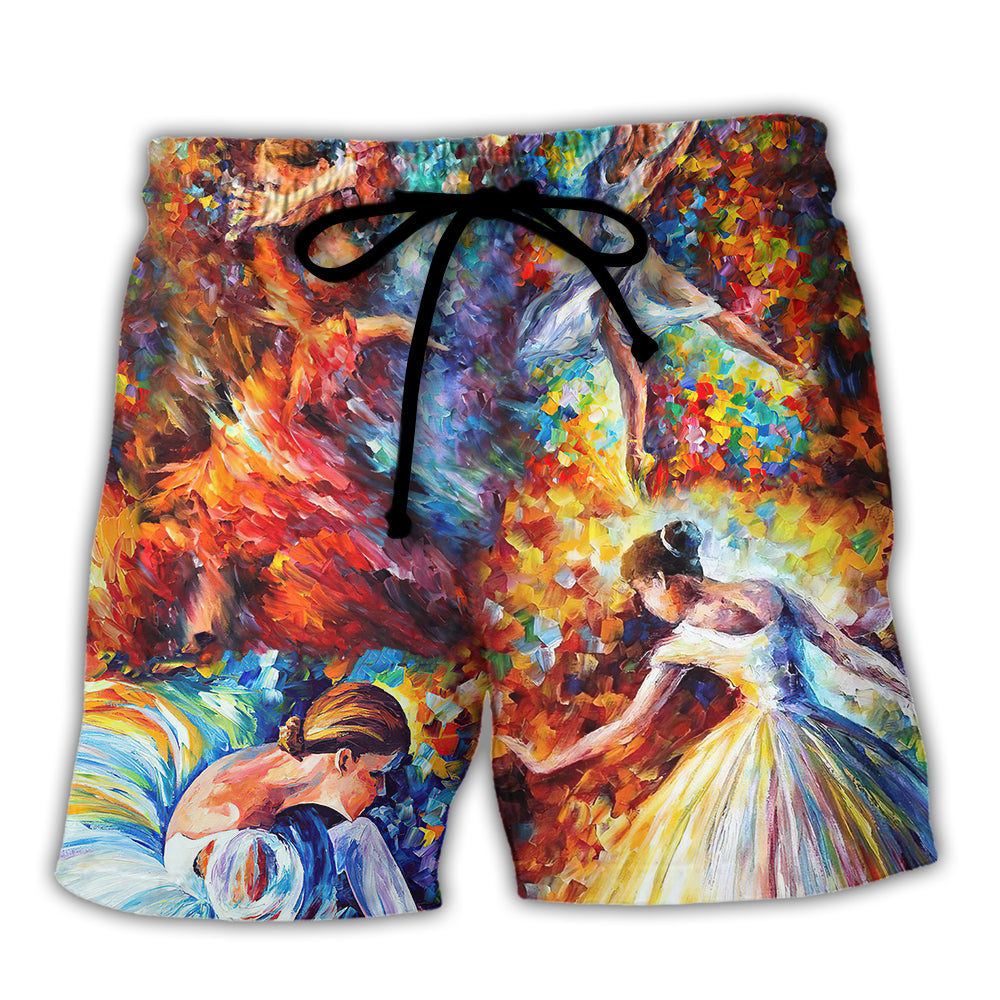 Ballet Colorful Lovely Day - Beach Short Reefox - Owls Matrix LTD