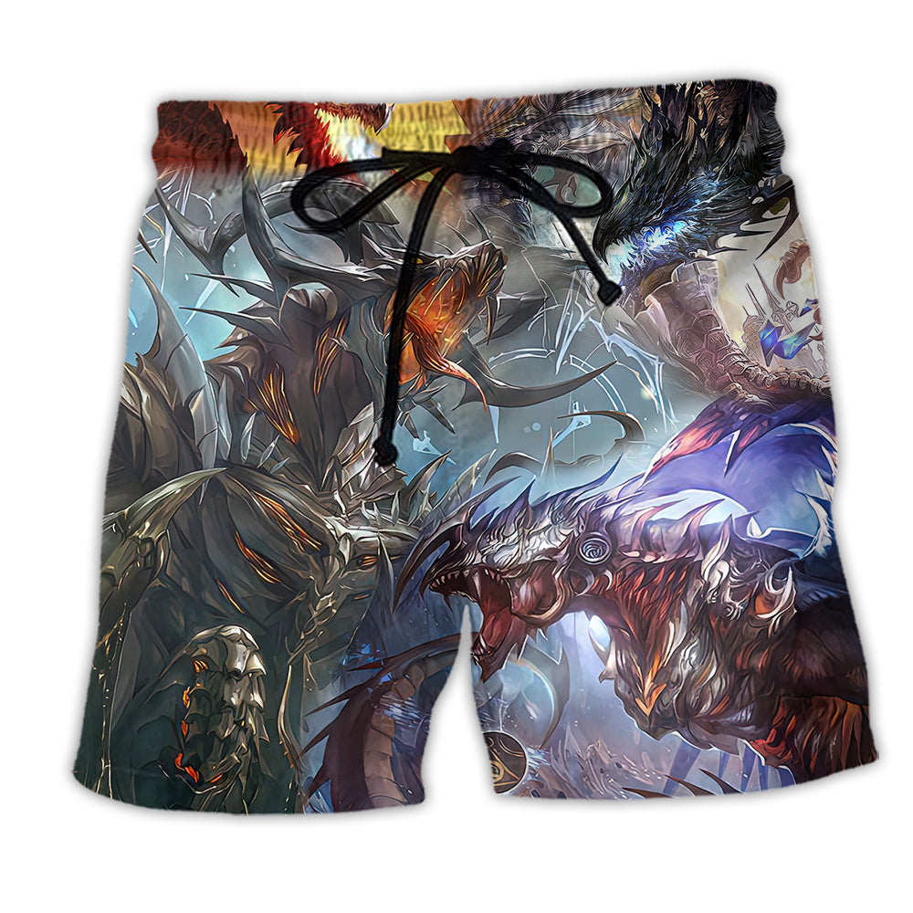 Beach Short / Adults / S Dragon Fantasy World Dragon Magic - Beach Short Reefox - Owls Matrix LTD