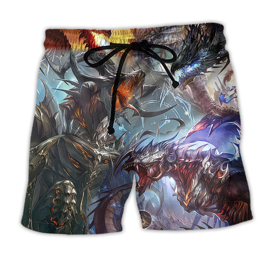 Beach Short / Adults / S Dragon Fantasy World Dragon Magic - Beach Short Reefox - Owls Matrix LTD