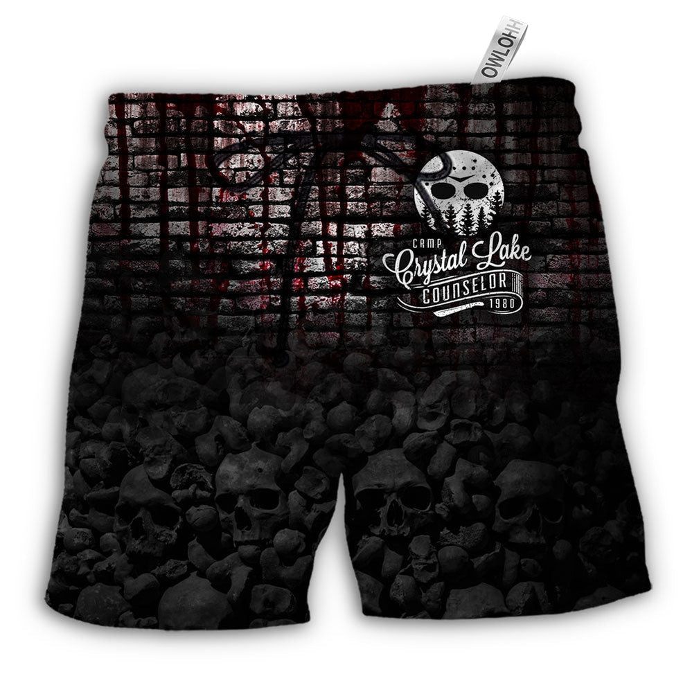 Beach Short / Adults / S Halloween Camp Crystal Lake Counselor 1980 - Beach Short Reefox - Owls Matrix LTD