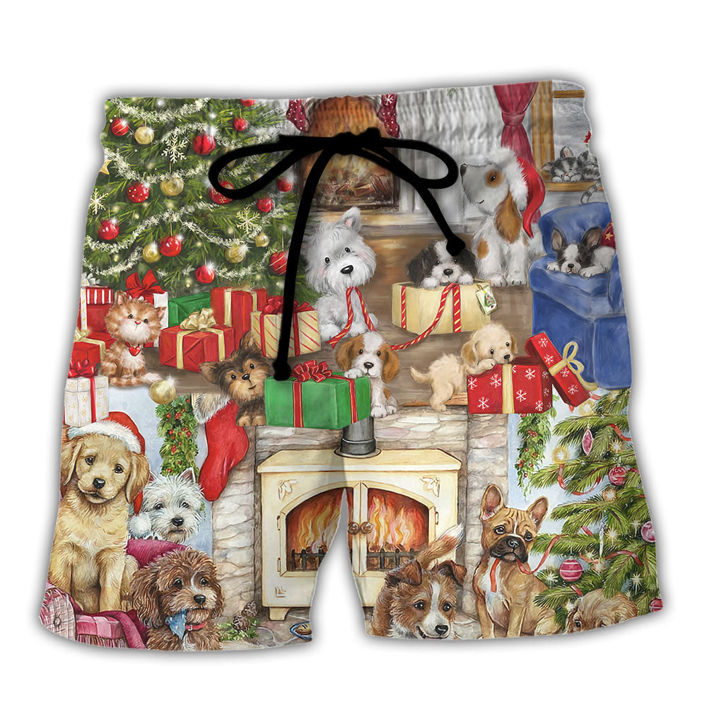 Christmas Dog Lover Merry Lovely Xmas - Beach Short Reefox - Owls Matrix LTD