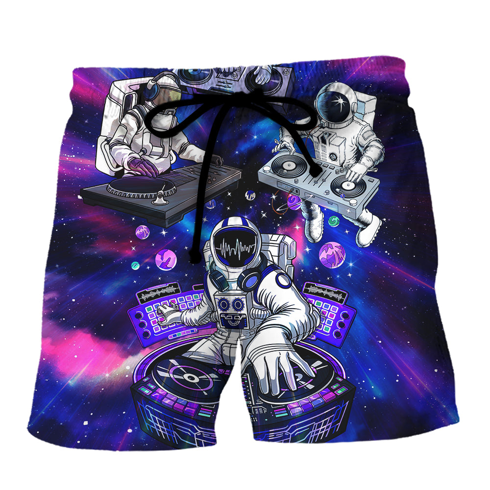 Beach Short / Adults / S DJ Astronaut Live On Stage Galaxy - Beach Short Reefox - Owls Matrix LTD