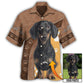 Dachshund / Adults / S Dog Paw Brown Style Classic Custom Photo Personalized - Hawaiian Shirt - Reefox