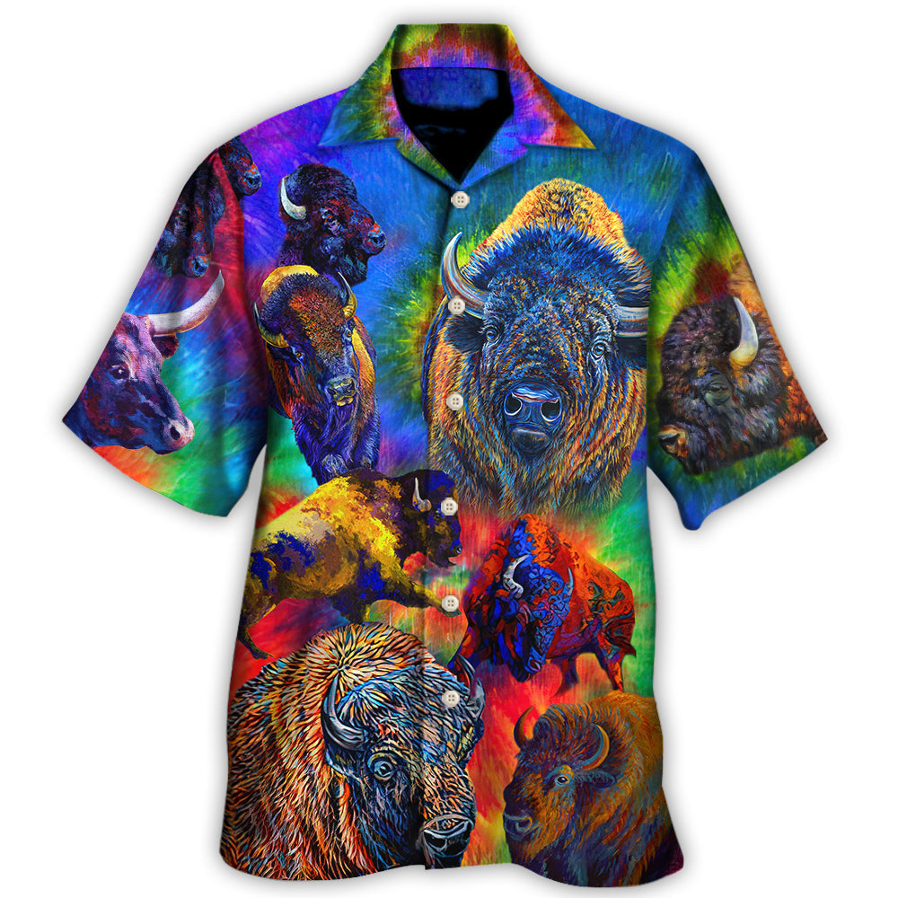 Bison Animals Colorful Bisons - Hawaiian Shirt - Reefox
