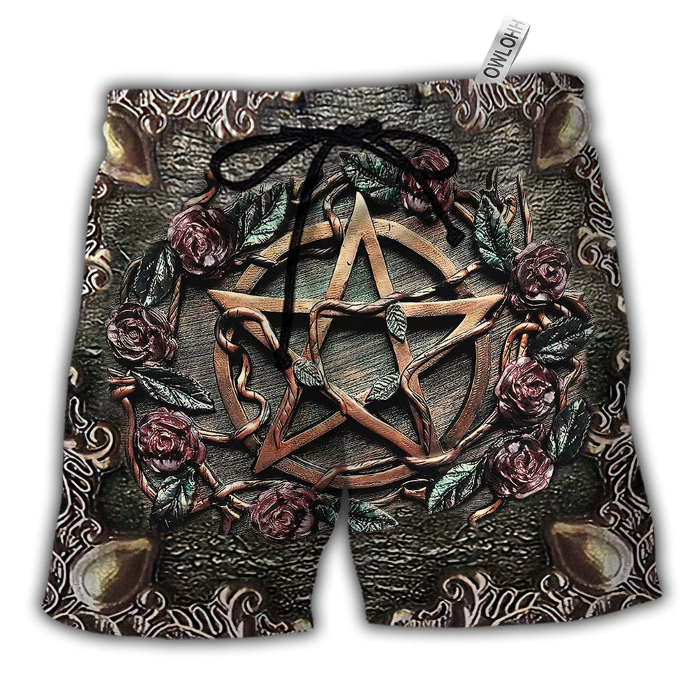 Beach Short / Adults / S Wicca Halloween Amazing Mystical Witch - Beach Short Reefox - Owls Matrix LTD