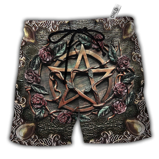Beach Short / Adults / S Wicca Halloween Amazing Mystical Witch - Beach Short Reefox - Owls Matrix LTD