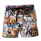 Beach Short / Adults / S Dog And Cat Play Yarn Together - Beach Short Reefox - Owls Matrix LTD